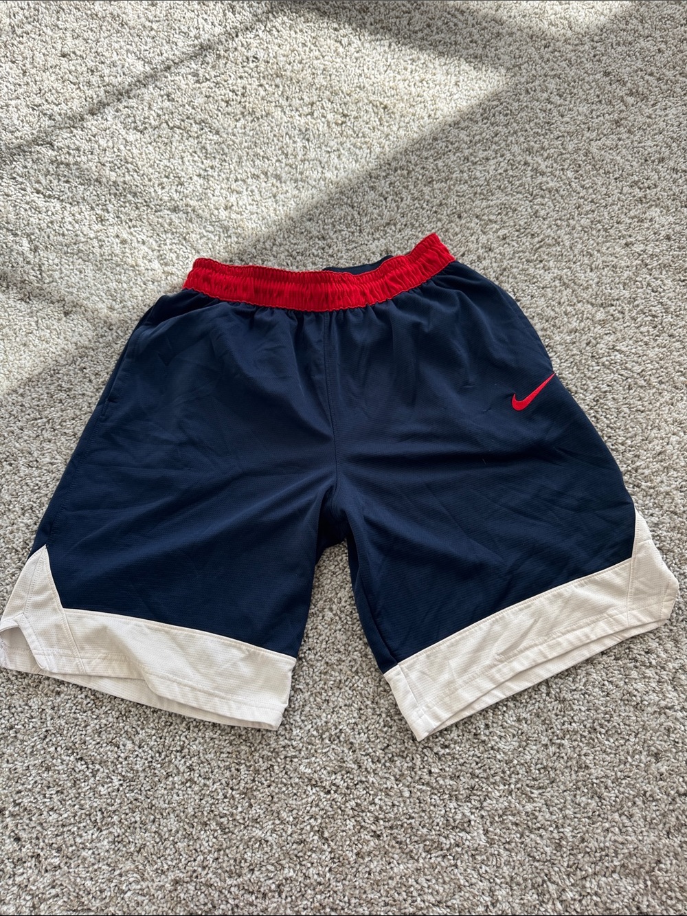 Nike Mens Navy, Red & White Athletic Shorts
